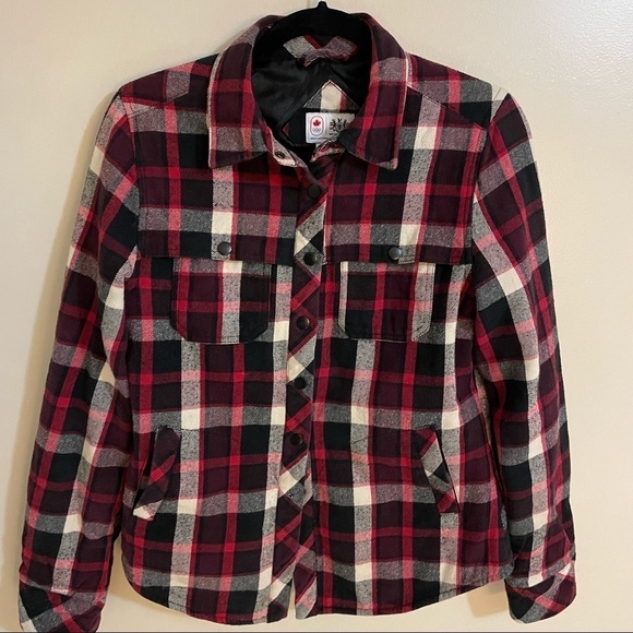 𝅺🎀 Hudson Bay Olympic Games Plaid lined Shacket, Size S, - Picture 1 of 9